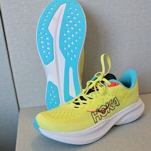 Hoka Mach 6, NEW, Beautiful Lemon & Teal color combo. ( w 9).